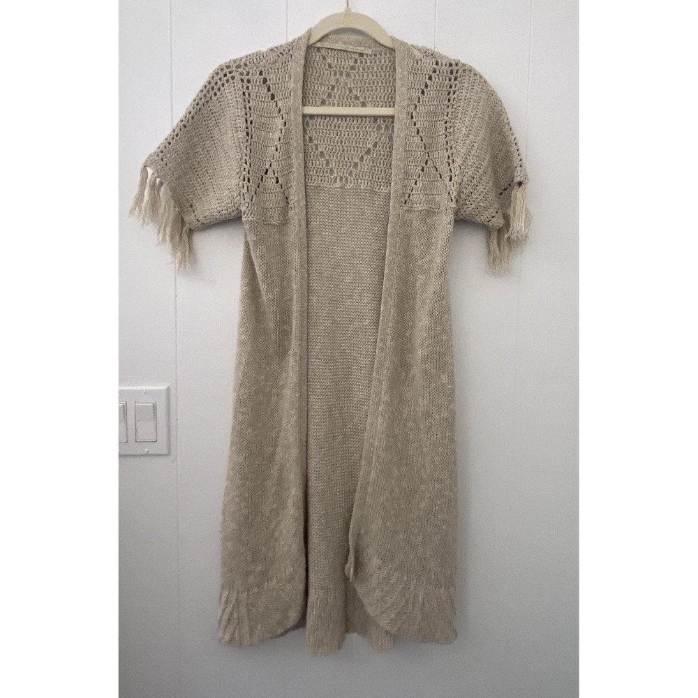 Twelfth Street by Cynthia Vincent XS Crochet Open Linen & Cotton Fringe Festival
